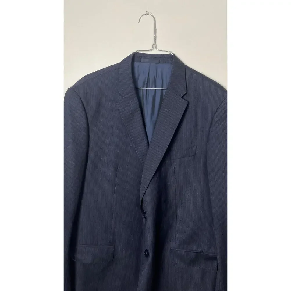 Armani  Collezioni Navy Blue Micro striped  2 Piece Suit Jacket Pants Set - Picture 6 of 16